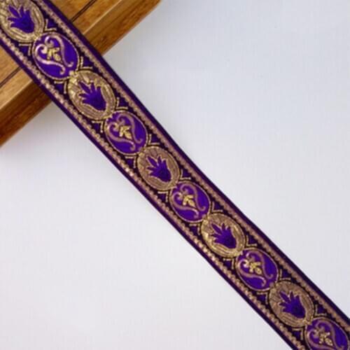 DoreenBeads Chinese Ethnic Style Cotton Ribbon Trim Carved Pattern DIY Clothes Dress Wedding Party Decor Accessories 1m,1PC