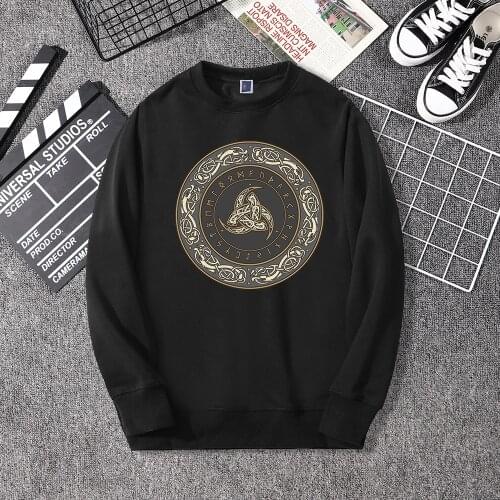 2020 Retro Classic Viking Valhalla Odin Hoodie Men Fashion Print Hoodies Hip Hop Autumn Winter Sweatshirt Harajuku Streetwear