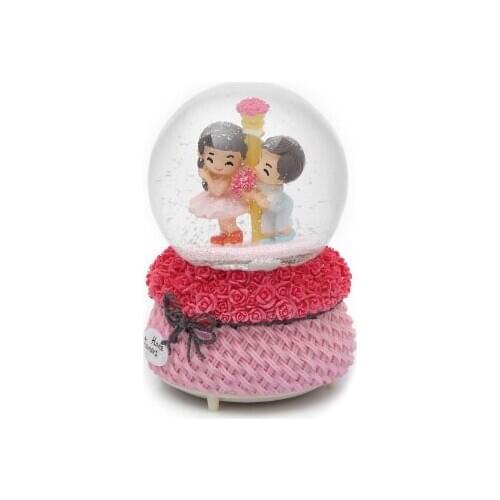 Romantic Valentine 'S Big size Snow Globe Musical Luminous Snow Globe