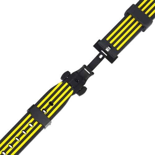 Push-button Hidden Clasp 20/22/24mm Silicone Watch Band Fashion Red/Blue Red Rubber Watchbands Replacement Band