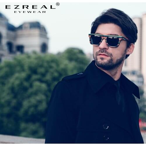 EZREAL Polarized Wooden Sunglasses Men Bamboo Sun Glasses Women Brand Designer Original Wood Glasses Oculos de sol masculino