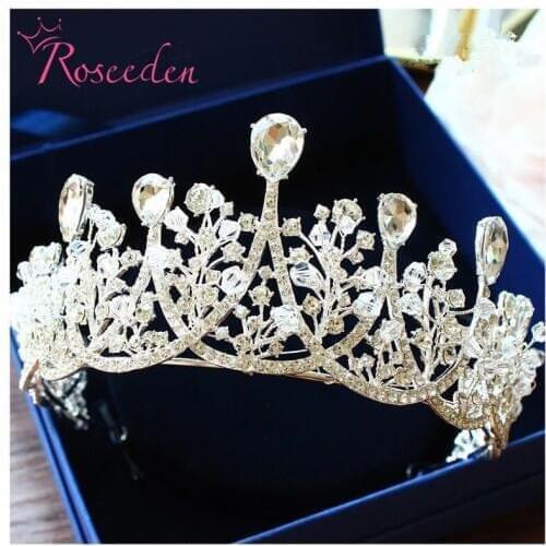Handmade Baroque Stunning Crystals Wedding Tiara and crown Bridal Bridesmaids Queen Princess Pageant Party Crown RE753
