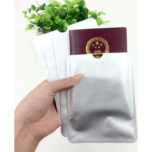 5Pcs/Lot Passport Secure Sleeve Holder Anti Scan RFID Blocking Protector Cover Plastic Silver Card Protector Card & ID Holders