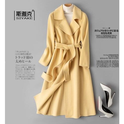 Double-sided Cashmere Woolen Coat Women 2021 New Mid-length Slim Temperament Wool Coat