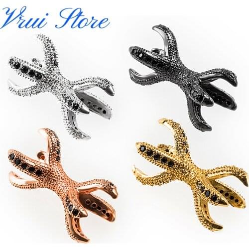 0.3*0.9 Octopus Cubic Zirconia Brass Jewelry Bracelet Accessories Diy Necklace For Making Connector Creative Craft wholesale