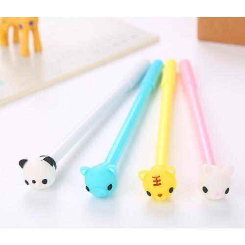 1 PCs Creative Stationery Cartoon Animal Modeling Neutral Pen Cute Learning Office Supplies Silicone Water Signature Pen