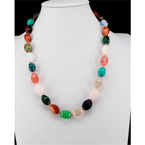 1PCS Druzy Reiki Natural Stone Necklace Quartz Crystal Agates Carnelian Opal 10*14mm Beads Pendant Necklaces Women Jewelry