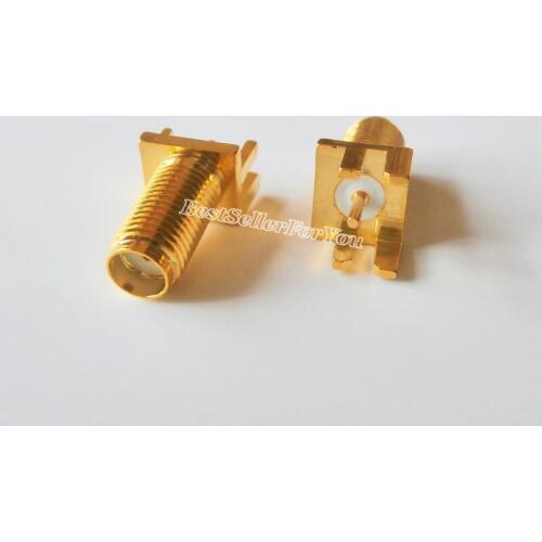 10Pcs SMA jack female pin square panel socket 8*9 PCB Edge Mount Solder RF New Long