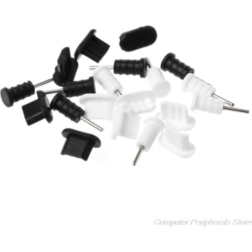 20pcs Charging Port Micro USB Plug Protection 3.5mm Earphone Jacksets Dustproof SIM Card Removal Tool for Smart Phone N17 20