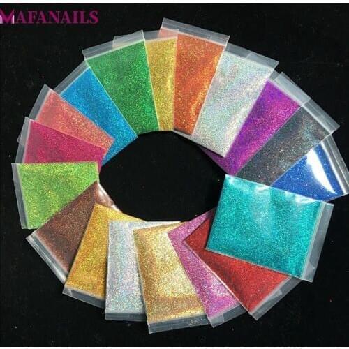 50g-bag 0.2MM(1/128) 008inch Holographic Powder Shining Nail Glitter Dust Powder for Nail Art DIY Tattoo Glitter Decoration 1Bag