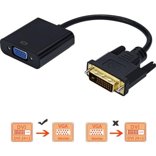 MEUYAG Full HD DVI Male to VGA Female Adapter 1080P DVI-D to VGA Adapter 24+1 25Pin to 15Pin Cable Converter for PC Monitor