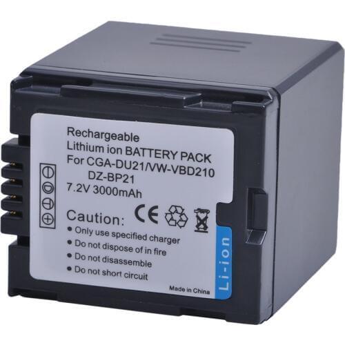 1pc 3000mAh CGA-DU21 CGA DU21 VW-VBD210 Camera Battery for Panasonic NV-GS330 GS400 GS408 GS500 GS508 MX500 PV-GS90 GS120 GS150