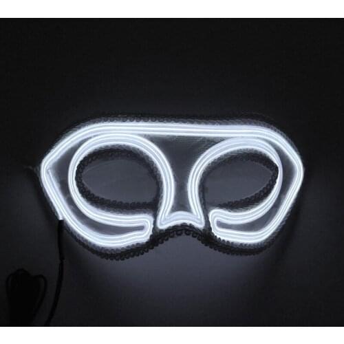 White Lace EL Wire Half Face Eye Mask Carnival Party Supplies Glowing Venetian Mask For Masquerade