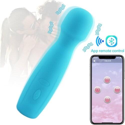 JingZhi Wireless Remote Control App Vibrator Female Clitoris Stimulation Massage AV Wand Stick Sex Toy for Women Vibrator Dildo