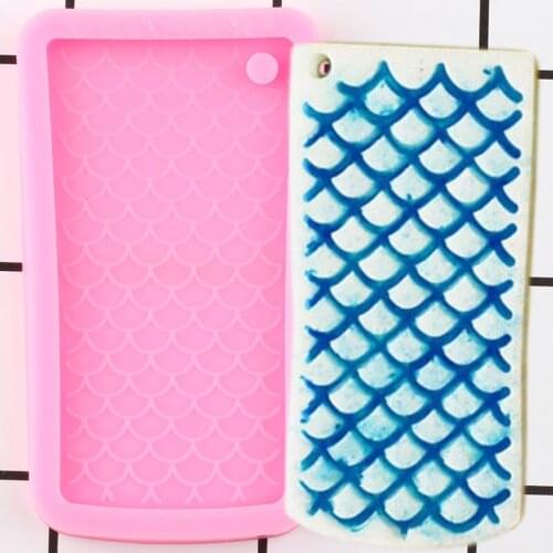 Shiny Fish Scales Silicone Mold Wave Epoxy Resin Craft Keychain Jewelry Making Polymer Clay Pendant DIY Handmade Charms Mould