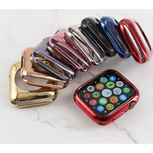 Watch Cover Case For Apple Watch 4 5 6 SE 40mm 44mm Scratch Half Pack Electroplating TPU Cases For iWatch Series 3 2 42mm 38mm