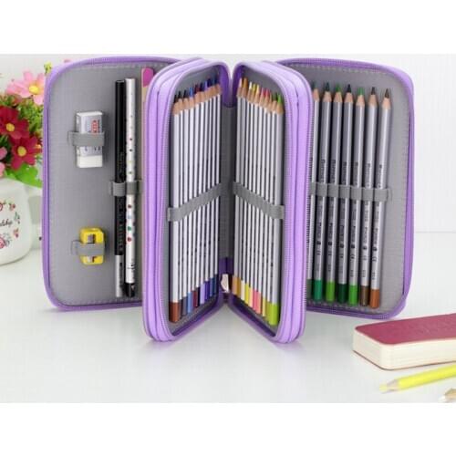 School Pencil Case 36/48/72 Holes Oxford Creative Large Capacity Drawing Pen Bag Box Kids Multifunction Stationery Pouch Supply