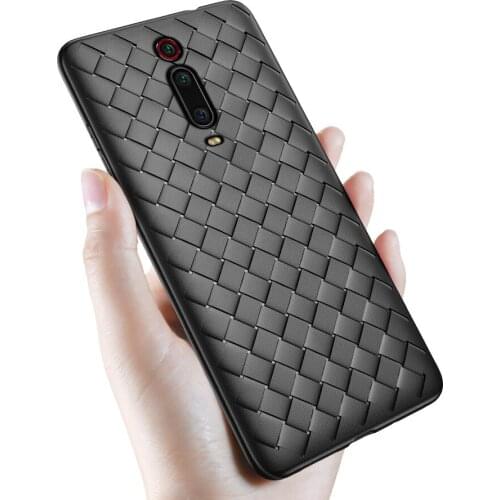 For Xiaomi Redmi K20 Pro Case Luxury BV Grid Weaving Slim Protect back cover case for xiaomi redmi k20 k20pro full cover shell