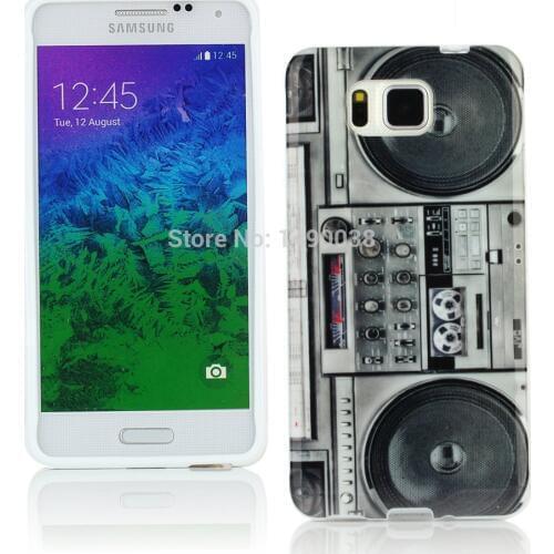 Retro Cassette Radio Flower Heart Pattern Soft Case For Samsung Galaxy Alpha G850 Phone Case Soft Protective Shell Free