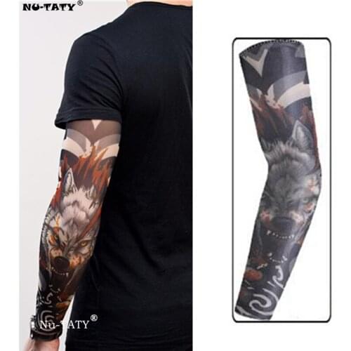 Nu-TATY Wolf head Man&woman style Tattoo Sleeve Stockings Body Art Leggings Cool Boys Girls Party Wearings
