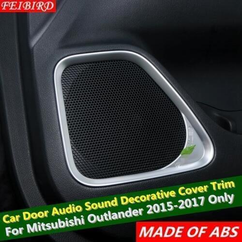 ABS Door Stereo Speaker Audio Sound Decorative Cover Trim 4 Piece / Set For Mitsubishi Outlander 2015 2016 2017