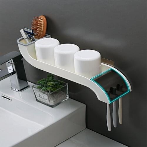 Toothbrush Holder Family Tooth Brush Storage Bathroom Accessories Set Toothbrush Wall Mount Rack Container Bathroom ToolsSet