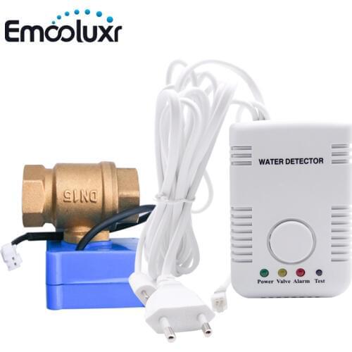 Water Detector Water Leakage Sensor Alarm System with Auto Shut Off Valve DN15 and Sensitive Water Probe for Russia kazakhstan