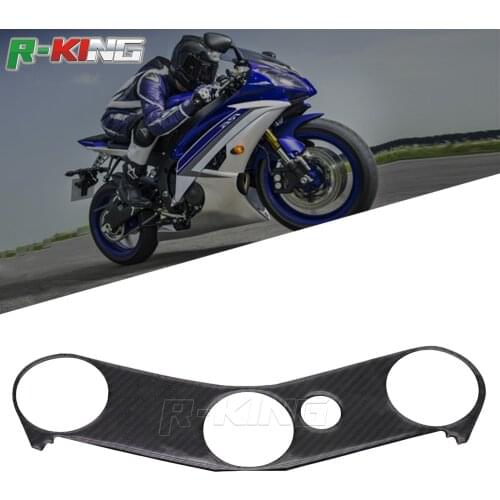 For Yamaha YZF-R6 YZF R6 600 2006-2016 2015 2014 Carbon Fiber 3D Triple Tree Decal Sticker Pad Top Clamp Upper Front End Cover