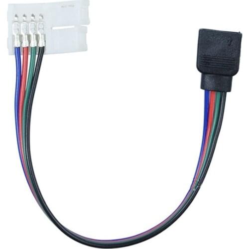 Electronic 10pcs 15cm 4 Pin 10mm Wide 5050 3528 Rgb Female Cable Connector Extension Wire For Led Driver Strip Clip Terminals