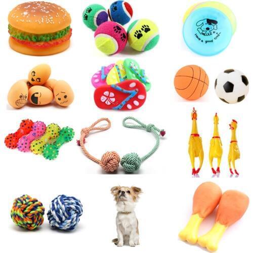 Dog Squeak Toys Yellow Screaming Chicken Chew Bone Slipper dog Ball Dog Toys Tooth Grinding Training Pet Toy Squeak Toy for Dogs