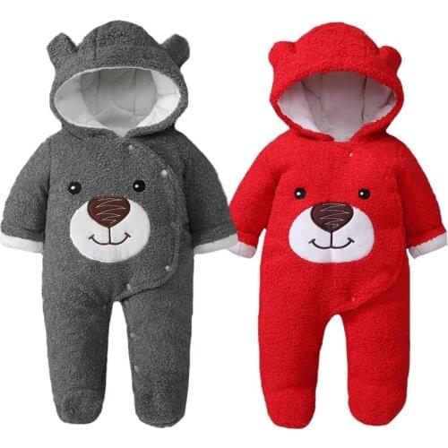 2021 Autumn Winter Bear Newborn Baby Clothes Cotton Boy Girls Romper Snowsuit Infant Jumpsuit Kids Bodysuit for Babies 0-12M