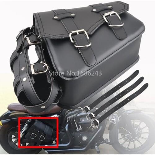 Motorcycle Leather Saddle Bags Right Side Luggage Tool Pouch For Harley Sportsters Softail Chopper Bobber Cafe Racer Custom