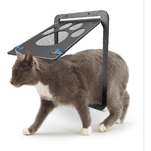 New Lockable Pet Door Dog Cat Kitten Magnetic Security Flap Door House Enter Freely Window Gate Door for Cats Dogs Pet Supplies