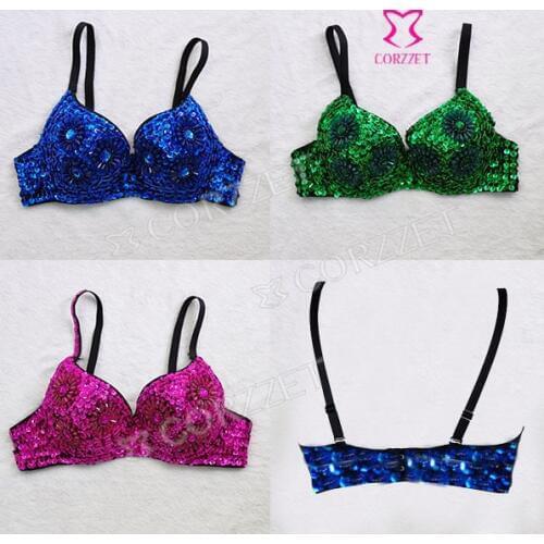 Fashion Autumn- Summer Resin Beads Stud Bra Top Punk Club Wear Party Brassiere For Adult Women Sexy Underwear