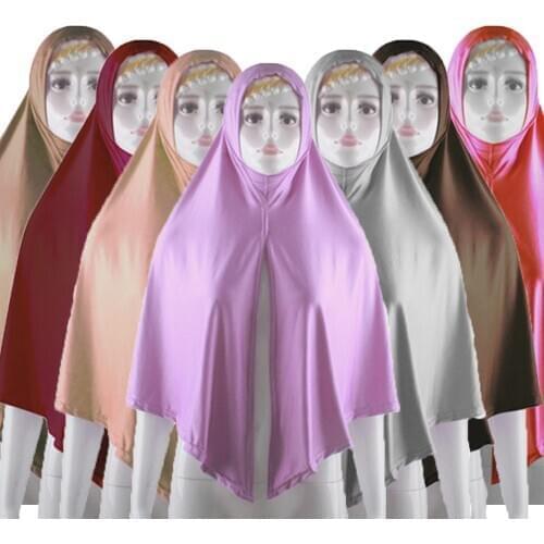 Muslim Women Long Hijab Prayer One Piece Amira Islmaic Burqa Arab Hijabs Niqab Burka Turkey Ready To Wear Plain Headscarf New