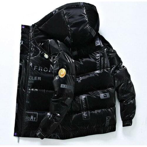 Mens fashion winter white duck down jacket Korean version of the trend of thickening short shiny jacket casual youth stand-up c