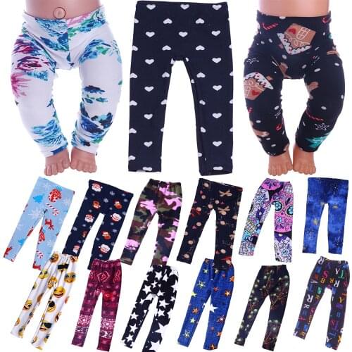 4 Cute Pattern Leggings Fit 18 Inch American&43 CM Baby Doll Clothes Accessories,Girls Toys,Generation,Birthday Gift
