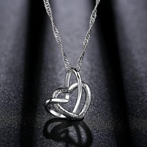 ZHOUYANG Necklace For Women Elegant Lady Heart Pendant Frosted Silver Color Collarbone Choker Fashion Jewerly KAN090