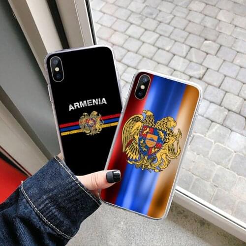 Armenia Armenians Flag Phone Case Transparent for iPhone 6 7 8 11 12 s mini pro X XS XR MAX Plus