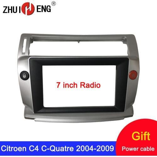 7/9 inch 2 Din Car Radio Frame for Citroen C4 C-Triomphe C-Quatre 204-2009 fascia Car DVD GPS Player mount kit car accessory