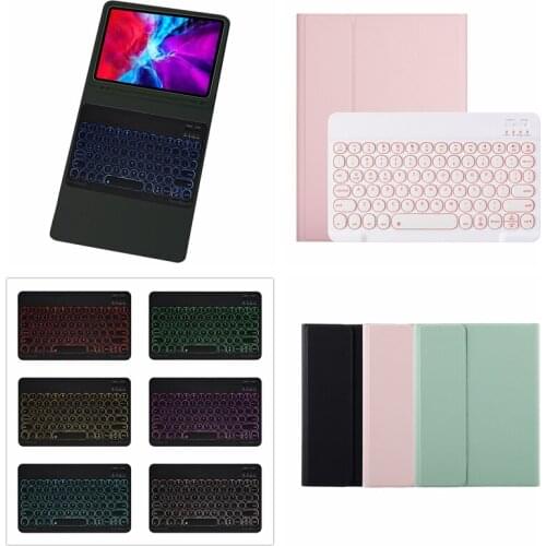 Retro round keys Backlight keyboard Cover For iPad Air 4 10.9 Pro 11 2020 2018 Case Magnetic smart stand capa funda + Pen slot