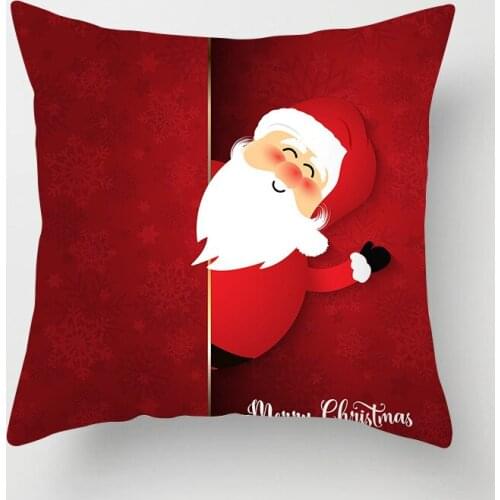 Merry Christmas Decorative Pillowcases Polyester Christmas Throw Pillow Case Cover Santa Claus Elk Pillowcase Pillow Cases