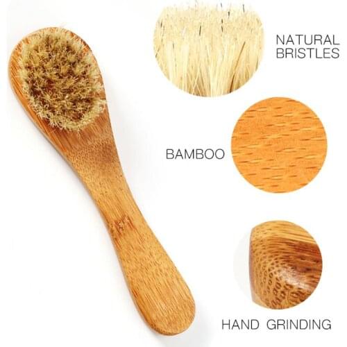 1PC Face Cleansing Brush Soft Natural Bamboo Hair Facial Cleansing Massage Portable Wash Deep Clean Face Beauty Skin Care Brush