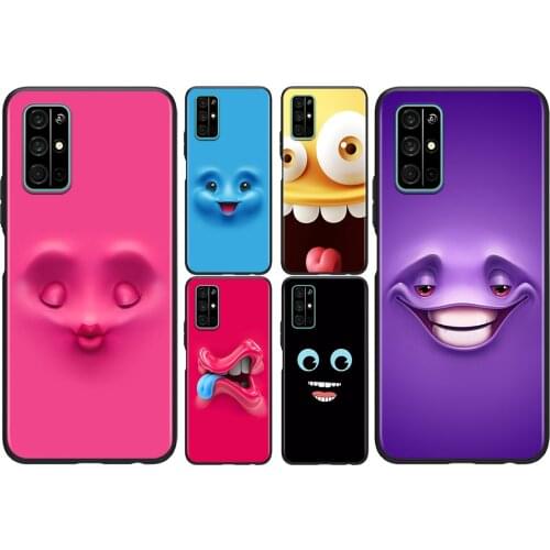 Silicone Soft Cover 3D funny face For Honor V30 View 20 V20 30i 30S 30 20S 20E 20i 20 Lite Pro Plus Phone Case