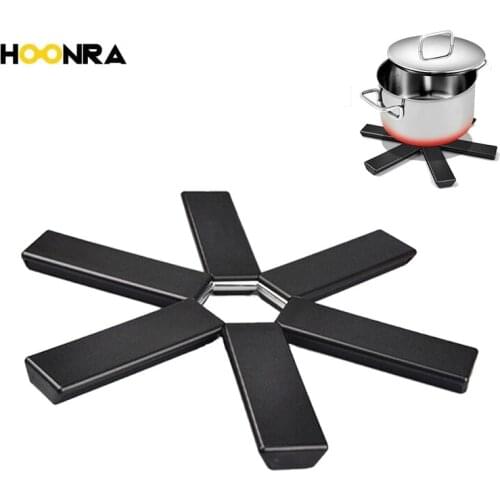 HOONRA Foldable Pot Holder An-slip Table Placemat Anti-hot Pan Pad Coaster Heat-resistant Pot Mat For Bowl Pan Kitchen Tools