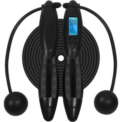 Smart Jump Rope Fitness Sport Skipping Ropes With Anti-Slip Hand Grip With Anti-Slip Hand Grip With LCD Screen Showing