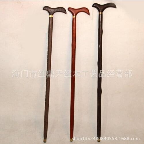 Mahogany walking stick crutch wholesale wenge wood canes crutches elderly wings wood crutches fine grinding