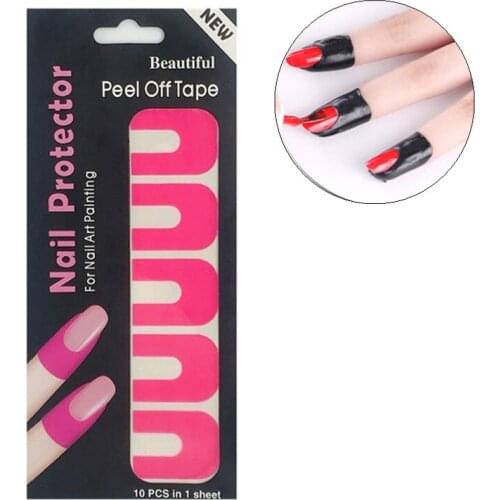 U shape Curve Shape Varnish Shield Finger Cover Manicure French Stickers Glue Spill-Proof Model Nail Protector