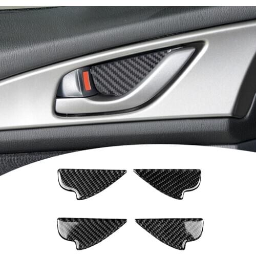 Carbon Fiber Interior Door Handle Bowl Panel Cover Trim for Mazda 2 3 6 Demio CX-3 CX-5 CX-7 CX-9 MX5 2017 2018 2019