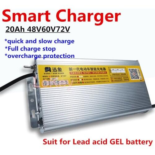 Smart charger 20Ah 48V 60V 72V specail charging for Lead acid GEL battery with fast and slow charge